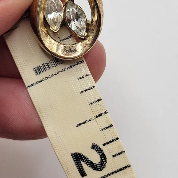 VTG Trifari Clear Rhinestones Pendant Necklace & Coordinating Earrings | SIGNED - Picture 9 of 12